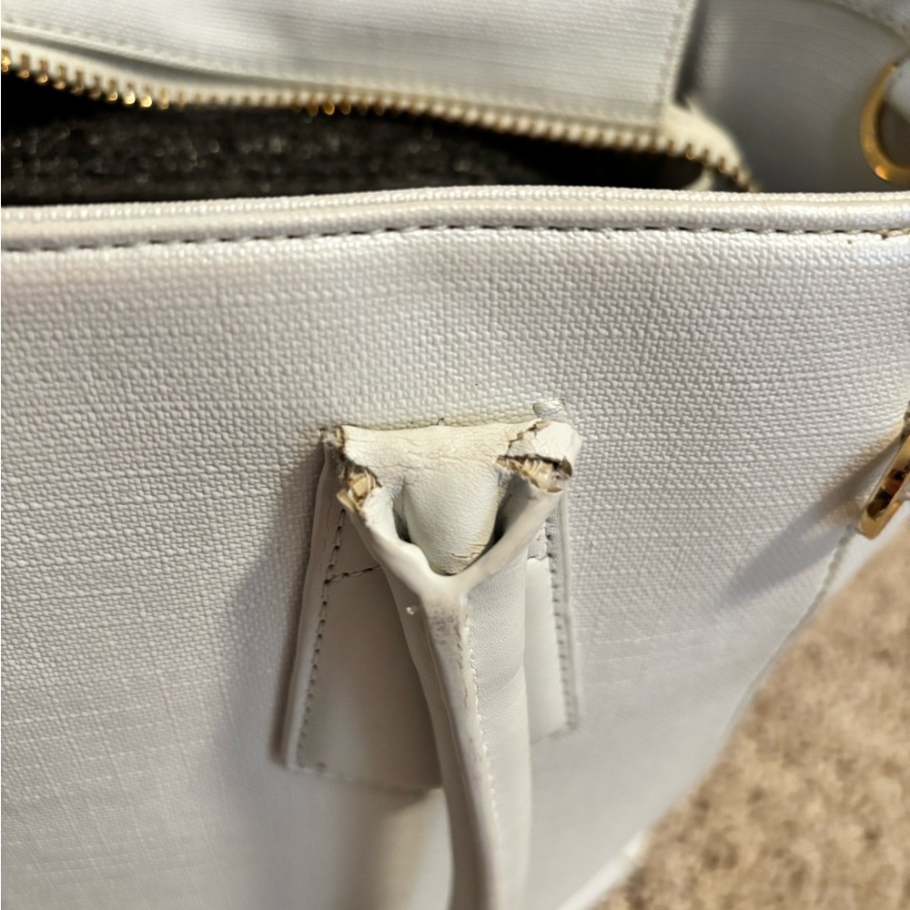 Dagne Dover Classic Signature Tote in White Canvas - Picture 13 of 16